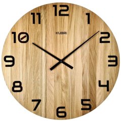 KUBRi 0127 -  Velké dubové hodiny české výroby o průměru 60 cm
