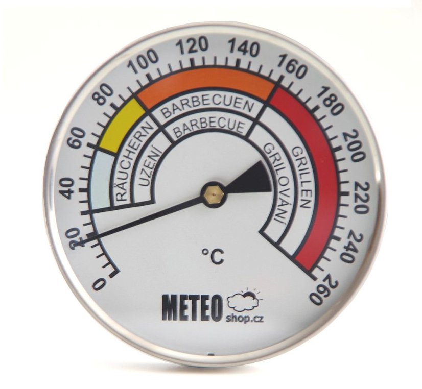 Meteoshop teploměr do udírny - průměr 100 mm, stonek 250 mm