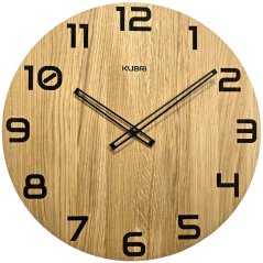 KUBRi 0094 - Dubové hodiny české výroby o průměru 44 cm