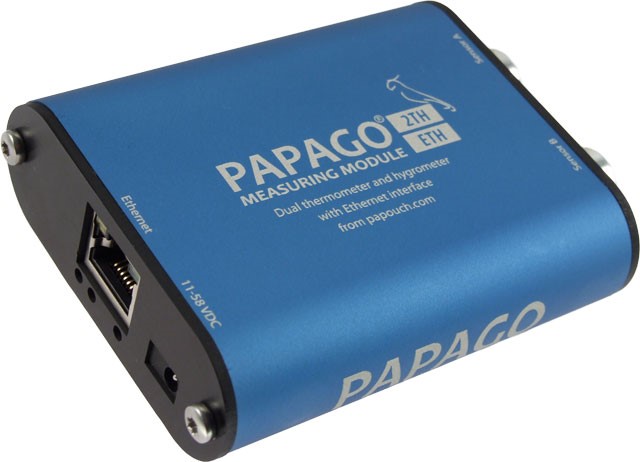Papago 2TH ETH: 2x měření teploty, vlhkosti a rosného bodu s Ethernetem