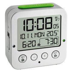 TFA 60.2528.54 - BINGO - Digitální budík s hodinami řízenými DCF signálem - stříbrný