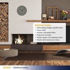 TFA 60.3054.10 - Nástěnné hodiny s tichým chodem - betonová šedá