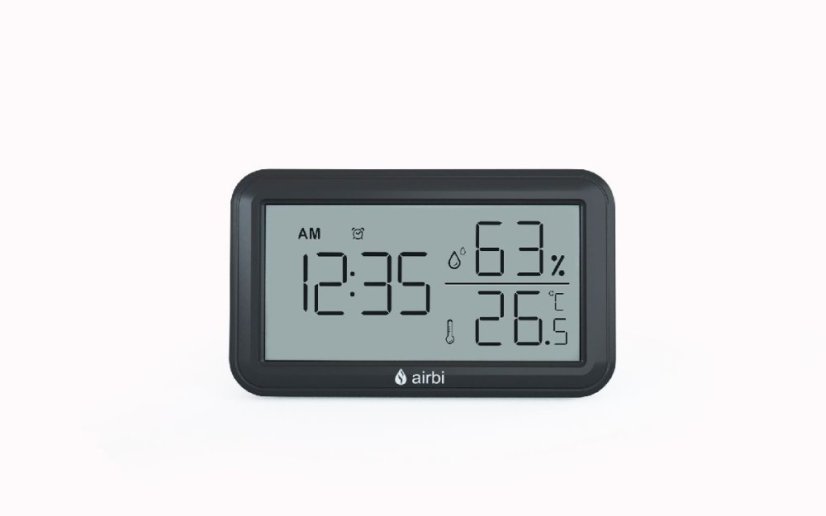 Airbi INDOOR pokojový teploměr a vlhkoměr - černý