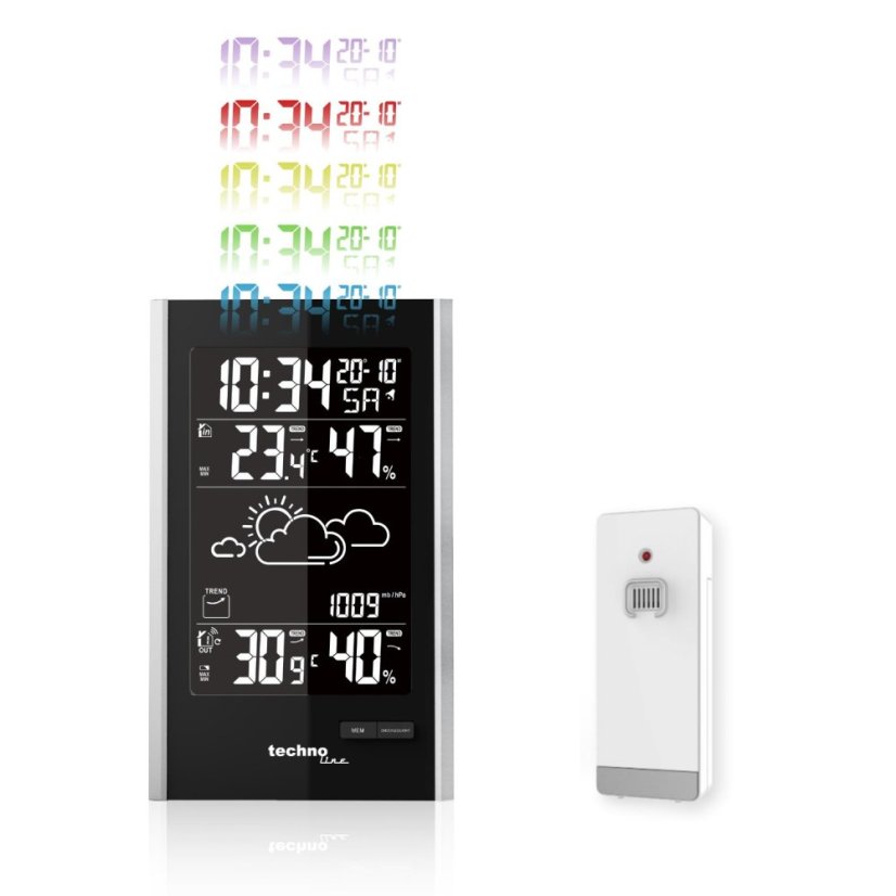 Technoline WS 9060 - Meteorologická stanice s a barevným inverzním displejem