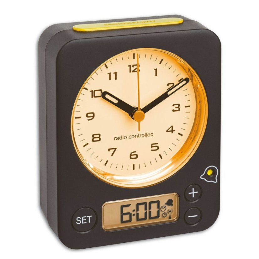 TFA 60.1511.01.07 - Analogový budík s rádiově řízeným časem COMBO