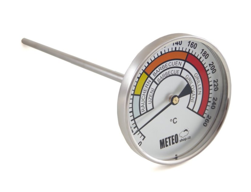 Meteoshop teploměr do udírny - průměr 100 mm, stonek 250 mm