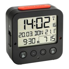 TFA 60.2528.01 - BINGO - Digitální budík s hodinami řízenými DCF signálem - černý
