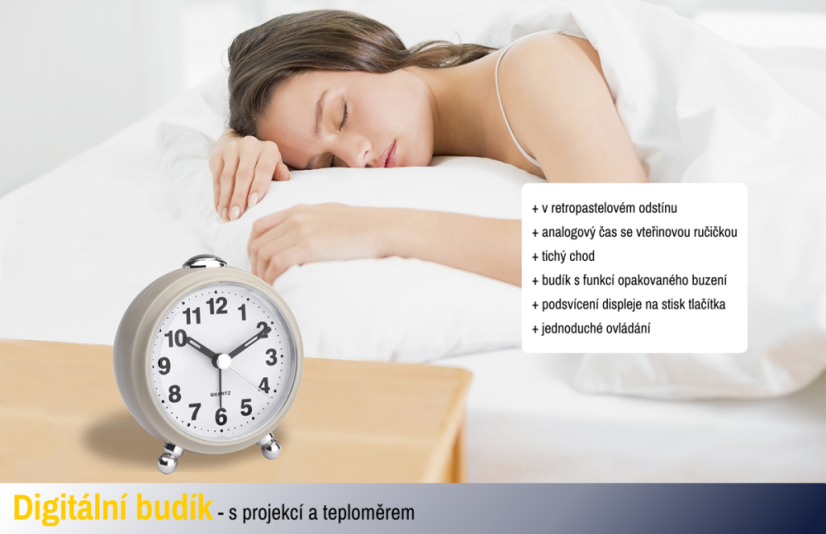 TFA 60.1030.09 - Elektronický analogový budík s tichým chodem - béžový