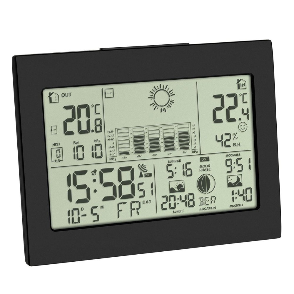 Meteostanice s fází měsíce, tlakem, východem a západem slunce TFA 35.1155.01 HORIZON